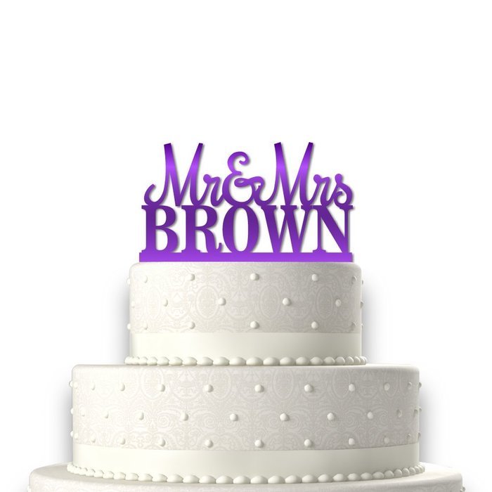 Sugar Yeti | Custom Personalized Mr & Mrs Wedding Cake Topper With Your Last Name Acrylic Cake Topper for Special... N18