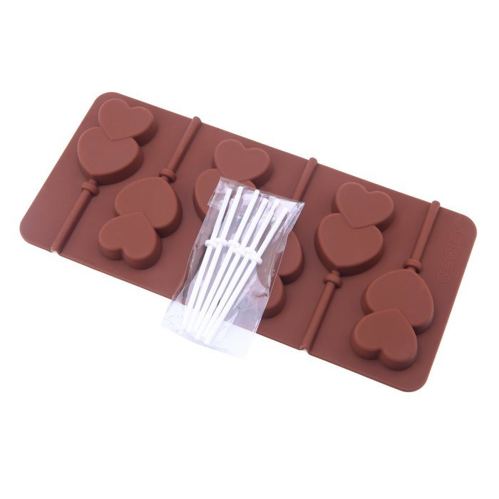 eGroo&reg; Silicone Candy Molds & Ice Cube Trays - Hard Candy Lollipop Mold with Sticks DIY 3d Chocolate Fondant Mould... N2
