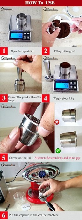illy stain steel capsule and tamper