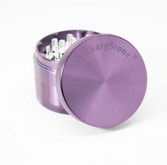 Sharp Stone Official Authentic Large 4 Piece Grinder Hard Top 2.5 Inches Purple + Free Performance Technology... N5