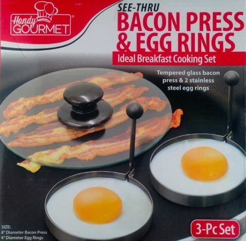 Handy Gourmet Bacon Press & Egg Rings-Making Breakfast Easy