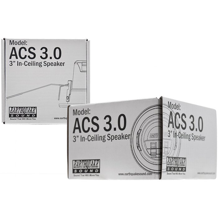 Earthquake Sound ACS3.0 Closed Back 50 Watts 8 Ohm 3" In Ceiling Speaker (pair)