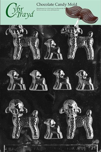 Cybrtrayd E050 Assorted Lambs Easter Chocolate/Candy Mold, Small/Large