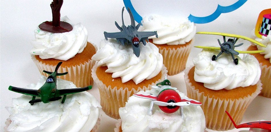 PLANES 16 Piece Birthday CUPCAKE Topper Set Featuring 12 Planes Figures and Decorative Themed Accessories - Figures... N7