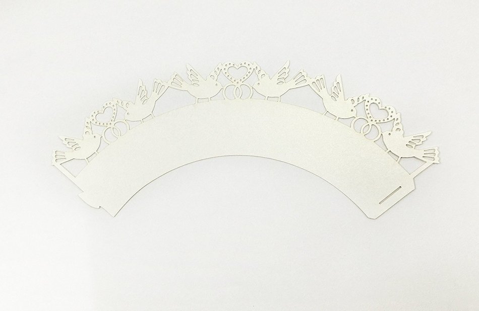 HUAL Cupcake Wrappers 50 Filigree Artistic Bake Cake Paper Cups Birds Lace Laser Cut Liner Baking Cup Muffin Case... N9