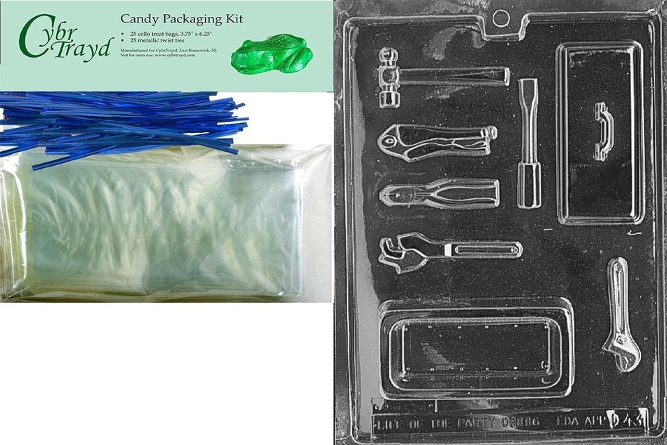 Cybrtrayd D043 Tool Box Pour Box Chocolate Candy Mold with Exclusive Cybrtrayd Copyrighted Chocolate Molding Instructions N4