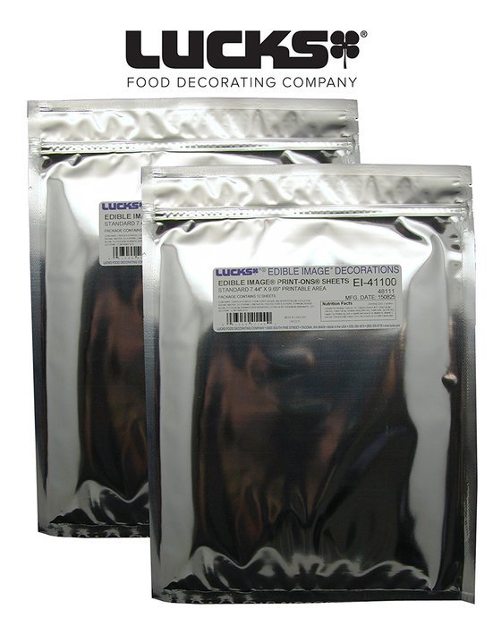 Lucks 48111 / 41100 8.5" x 11" Edible Image Print-Ons Sheets (12 sheets per pack x 2) N2