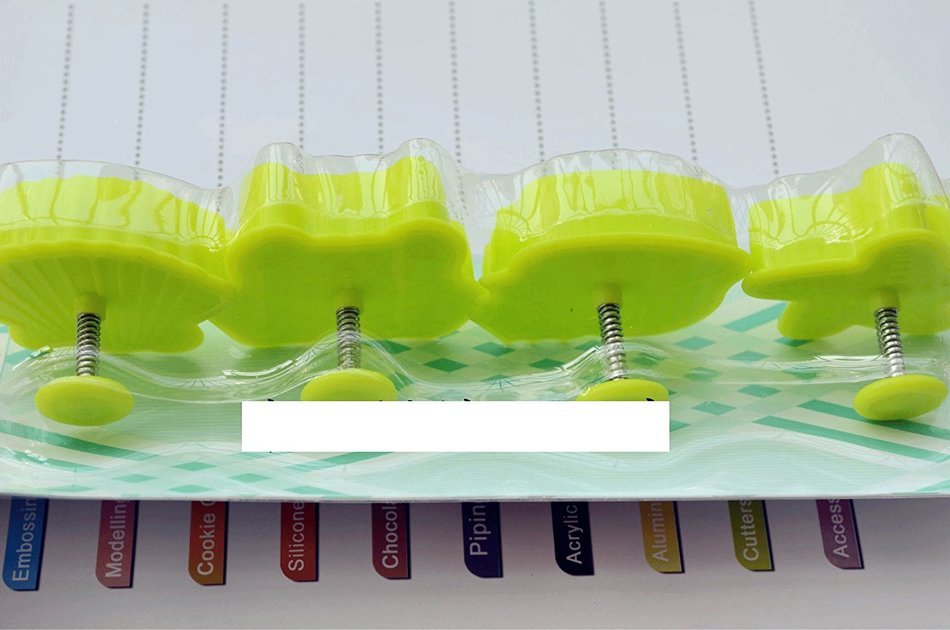 Anyana 4pcs set Crab & Conch & Sea Shell Plastic Plunger And Cookie Cutter Cake Mould Tool Kitchen Tool Sugar... N3