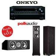 Onkyo TX-NR646 7.2-Channel Network A/V Home Theater Receiver + (1) Pair of Polk Audio TSi 300 Floorstanding Loudspeakers...