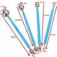 DPIST Fondant Tools Metal Ball Fondant Cake Decorating Sugarcraft Gumpaste Flower Modelling Mold 4pcs N3