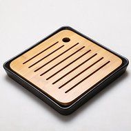 CCWY Ceramic dry foam plate Japanese style Kung Fu tea round tray bamboo seasoned millet mush pot of tea saucer... N2