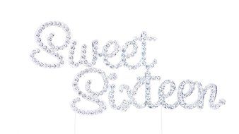 Happy 60th Birthday Rhinestone Crystal Cake Topper Silver, Numbers, Letters for Wedding, Birthday, Anniversary... N21