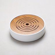 CCWY Ceramic dry foam plate Japanese style Kung Fu tea round tray bamboo seasoned millet mush pot of tea saucer... N3