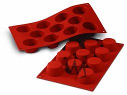 Silikomart Small Mini Muffin Cake Mould, 51mm, Terracotta N2