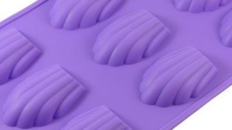 Bakerpan Silicone Shell Cookie Pan, Madeleine Baking Tray, Cookie Mold, 2 1/2 Inch Shells, 9 Cavities N3