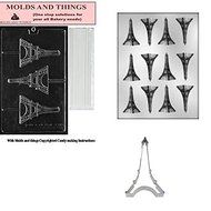 Flat Eiffel Tower Chocolate Mold AND Eiffel tower cookie cutter With Candy Making Instruction -