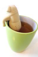 WOMUL Mug Silicone Tea Infuser Mug Herbal Filter Diffusers Charming Pug Shaped N4