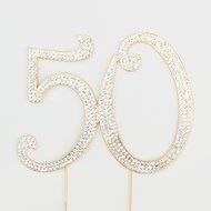 50 Cake Topper for 50th Birthday or Anniversary Gold Party Supplies and Decoration Ideas (Gold) N4
