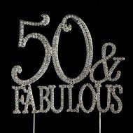 50 Cake Topper for 50th Birthday or Anniversary Gold Party Supplies and Decoration Ideas (Gold) N5