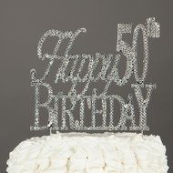 50 Cake Topper for 50th Birthday or Anniversary Gold Party Supplies and Decoration Ideas (Gold) N7