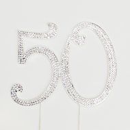 50 Cake Topper for 50th Birthday or Anniversary Gold Party Supplies and Decoration Ideas (Gold) N8
