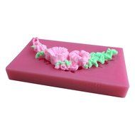 LYNCH Garland Flower Circle Border Gum Paste silicone Mold Sugarcraft Decoration,Pink N3