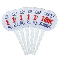 Set of 6 Cupcake Picks Toppers Decoration Running - Crazy 26.2 Runner Marathon N10