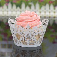 Oksale 24Pcs Christmas Hollow Lace Cup Muffin Holder Cake Paper Case Wraps Cupcake Wrapper for Wedding Birthday... N37