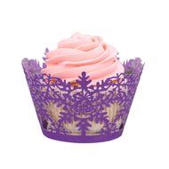 Oksale 24Pcs Christmas Hollow Lace Cup Muffin Holder Cake Paper Case Wraps Cupcake Wrapper for Wedding Birthday... N38
