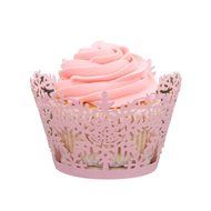 Oksale 24Pcs Christmas Hollow Lace Cup Muffin Holder Cake Paper Case Wraps Cupcake Wrapper for Wedding Birthday... N39