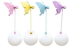 Tea Parties - Premium Butterfly Silicone Reusable Tea Bag Infuser Strainer (Yellow, Pink, Purple, Blue) N4