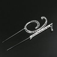 Pixnor Sweet 16 Cake Topper Rhinestone Number Sixteen 16th Birthday Party Decoration Silver N6