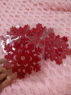 Tonwhar Snowflake Shape Red Felt Coasters Cup Mats for Christmas,set of 5 (Red) N3