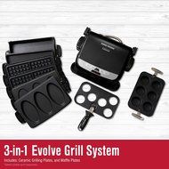 George Foreman GRP4842R 3-in-1 Multi-Plate Evolve Grill, Electric Grill, (Panini Press, Grilling, and Waffle Plates... N21
