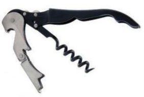 Duo-Lever&trade; Black Handle Corkscrew and Smart-Kut Foil Cutter, Black