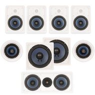 Blue Octave In Wall and In Ceiling 7.2 Home Theater 6.5" Speaker Set New 2320 Watts LHT627