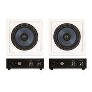 Blue Octave BDW8 In Wall 8" Passive Subwoofer Speakers Home Theater 2 Sub and 2 Amp Set