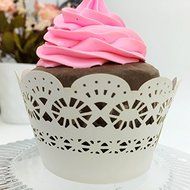 CozyT 50 PACK Cupcake Wrappers Artistic Bake Cake Paper Cups Vine Lace Laser Cut Liner Baking Cup Muffin Case... N11