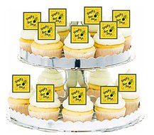 Happy Bee Day! 24pk Edible Cupcake Decoration Topper Picks