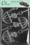 Cybrtrayd B021 Umbrella Lolly Chocolate Candy Mold with Exclusive Cybrtrayd Copyrighted Chocolate Molding Instructions