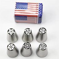 TANGCHU Small Size Icing Piping Nozzles Pastry Tips Cake Sugarcraft Decorating Tool Set Of 6 Pieces N2