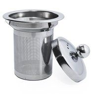 Glass Teapot By Kitchen Temptations - Microwavable and Stove top Tea Kettle and Tea Pot Strainer With Stainless... N4