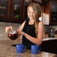 Glass Teapot By Kitchen Temptations - Microwavable and Stove top Tea Kettle and Tea Pot Strainer With Stainless... N5