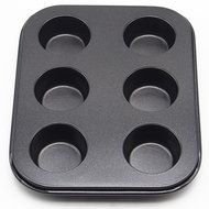 Wenwins non stick 6 cup muffin pan cake pan black N2
