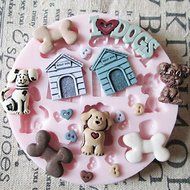 Y&amp;XL&amp;H Cute Dog Toy Silicone Mold Fondant Molds Sugar Craft Tools Chocolate Mould For Cakes