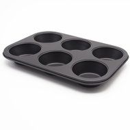 Wenwins non stick 6 cup muffin pan cake pan black N3