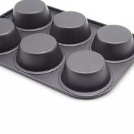 Wenwins non stick 6 cup muffin pan cake pan black N4
