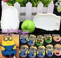 Anyana 2pcs set Minions Plastic Plunger And Cookie Cutter Cake Mould Tool Kitchen Tool Sugar Paste Baking Mould... N3