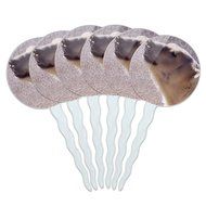 Set of 6 Cupcake Picks Toppers Decoration Animals - Sloth Face N22