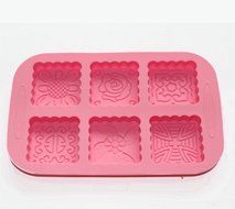 DD-life New 6-Cavity Square Mooncake Chocolate Muffin CupCake Soap Silicone Mold Pan